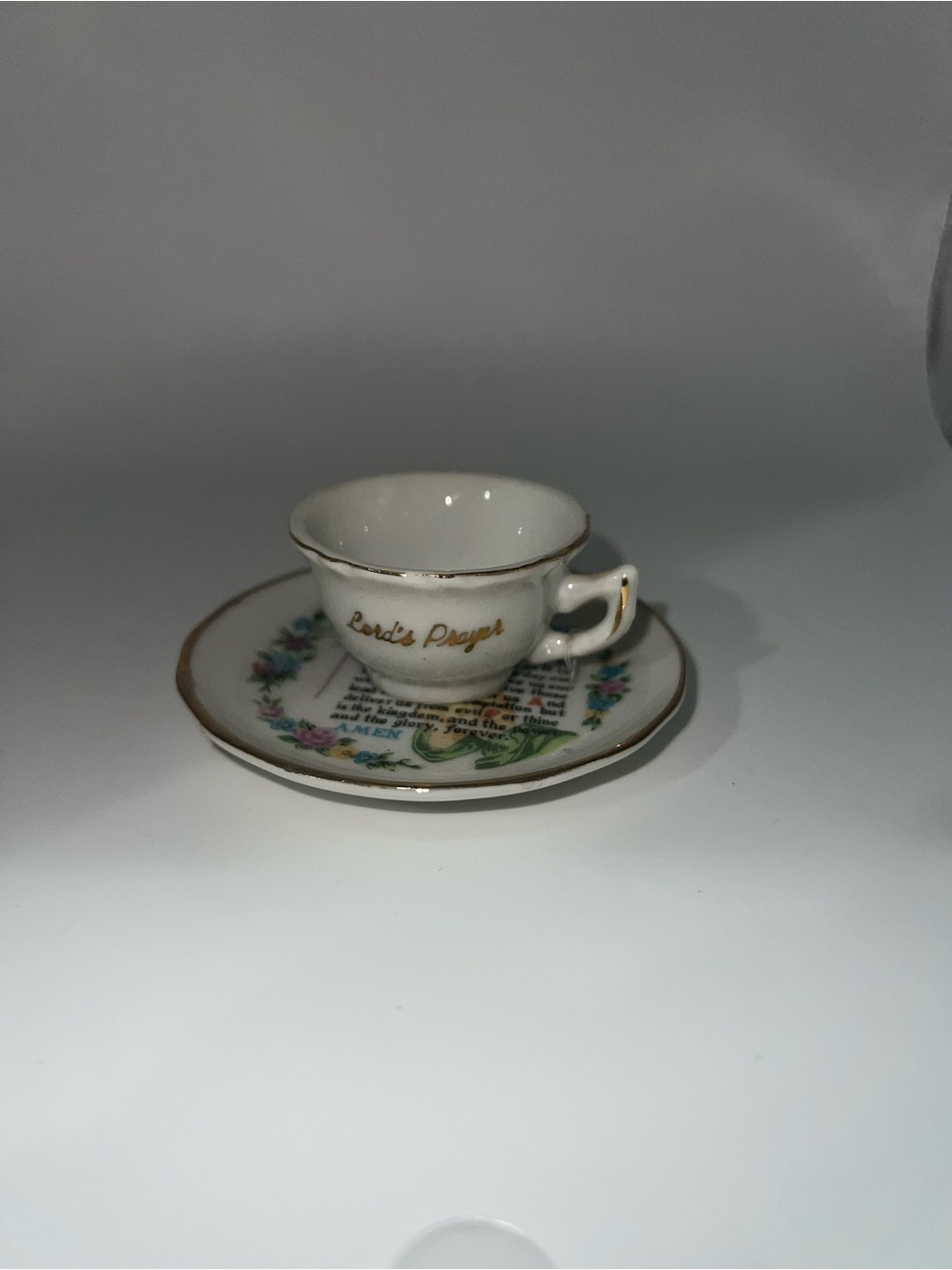 The Lord’s Prayer miniature teacup and saucer set